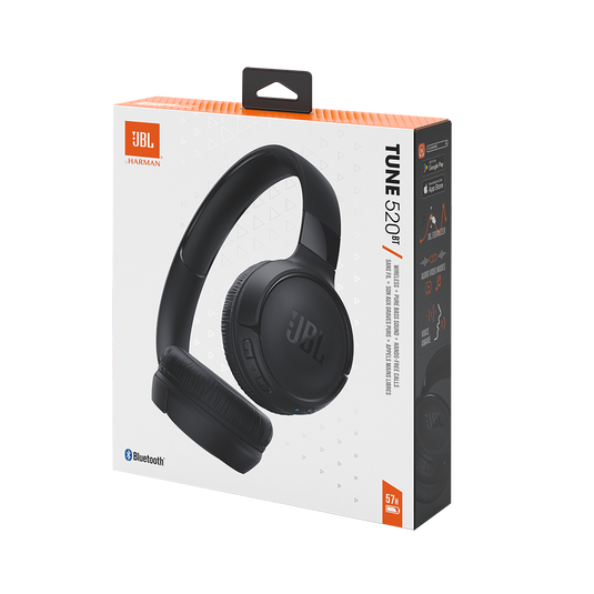 Buy JBL Tune 520BT Wireless On Ear Headphones with Mic, Pure Bass Sound,  Upto 57 Hrs Playtime, Speedcharge, Customizable Bass with Headphones App,  Lightweight, Bluetooth 5.3 (Black) Online at Best Prices in