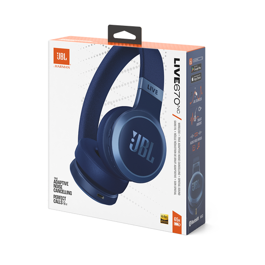 JBL Live 670NC Wireless On Ear Headphones with True Adaptive Noise Cancelling